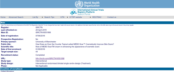 菲彩国际集团_MEBO瘢痕治疗手艺首登世卫组织（WHO）国际临床试验平台